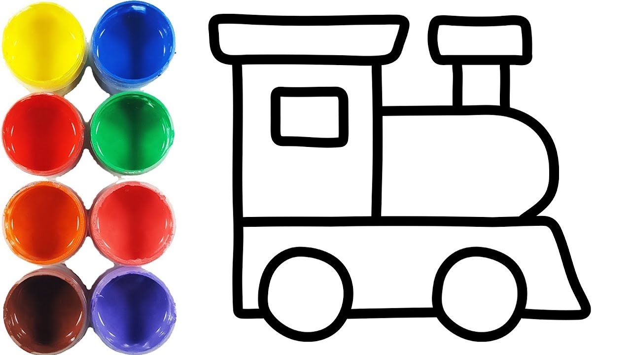 1280x720 Coloring And Drawing Train For Kids