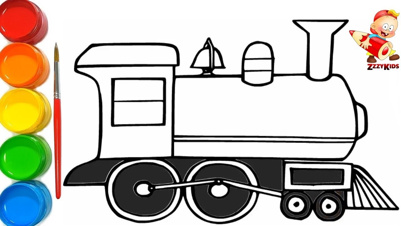 1280x720 Train Coloring And Drawing