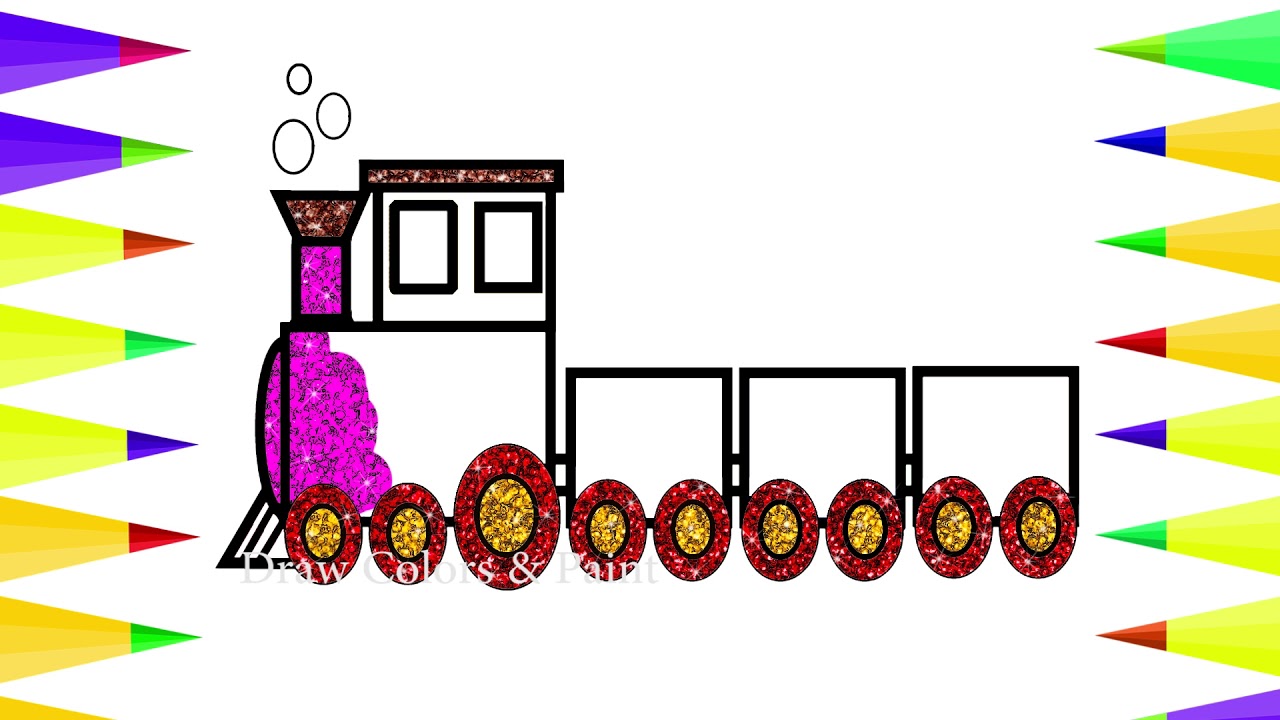 1280x720 train for kids baby drawing glitter train coloring train