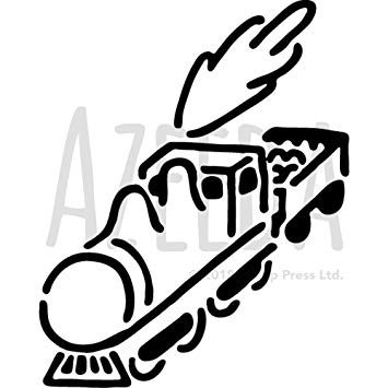 355x355 Azeeda 'train Towing Carriage' Wall Stencil Template