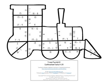 350x270 Subtraction Train Activity Polar Express Math Games, Centers