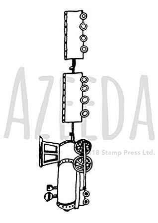 318x450 'steam Train' Unmounted Rubber Stamp