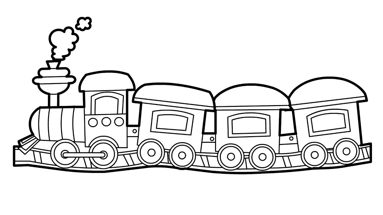 1280x720 How To Draw A Cute Toy Train Drawing Coloring For Kids Learn
