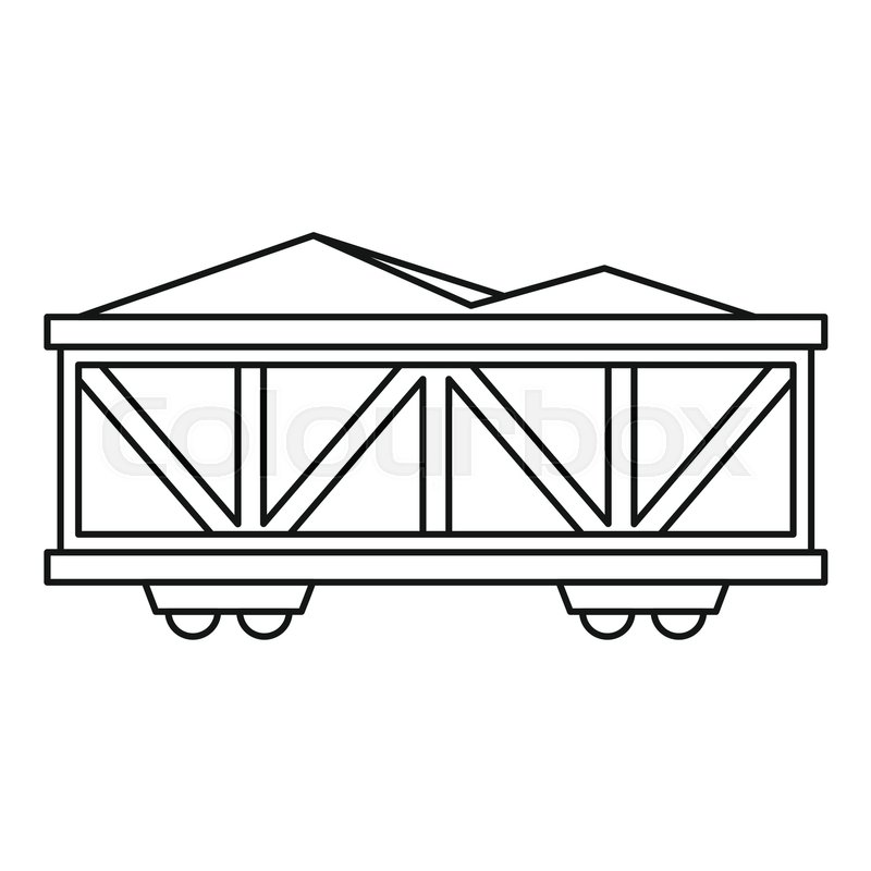 800x800 Train Cargo Wagon Icon Outline Stock Vector Colourbox