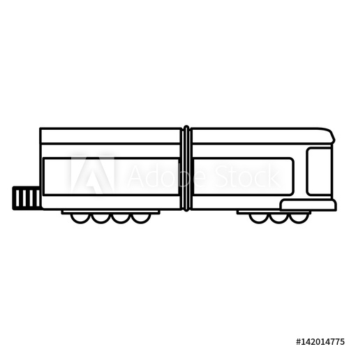 500x500 Train Transport Wagon Traditional Outline Vector Illustration