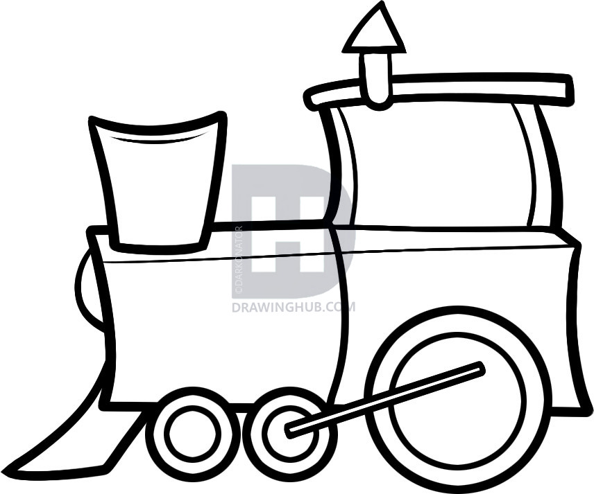 856x713 How To Draw A Train For Kids, Step