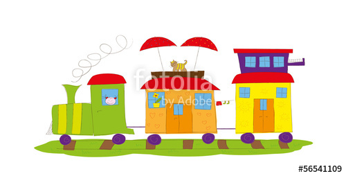 500x254 Drawing Of Cute Train Vector Illustration Stock Image