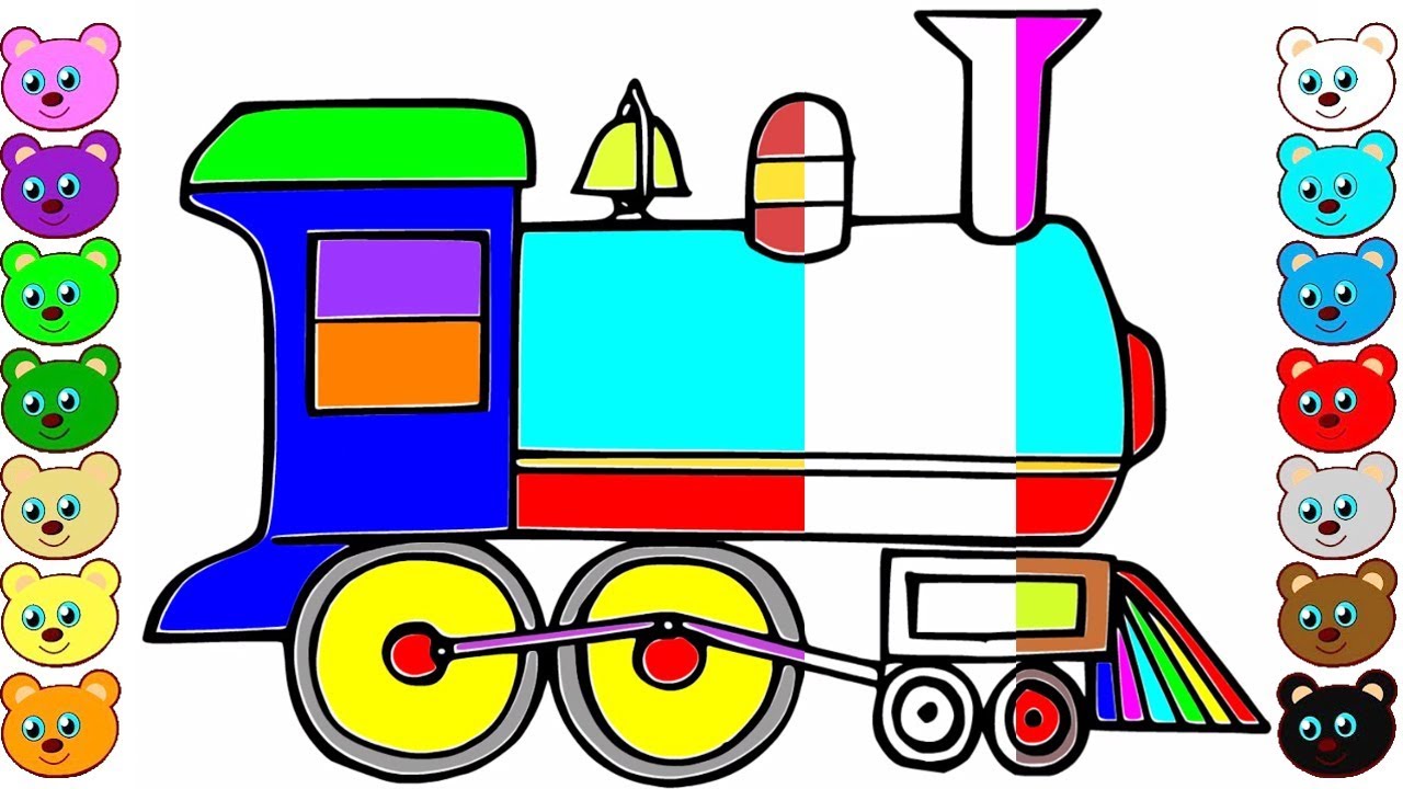 1280x720 How To Draw A Train Engine Coloring Pages Videos For Kids