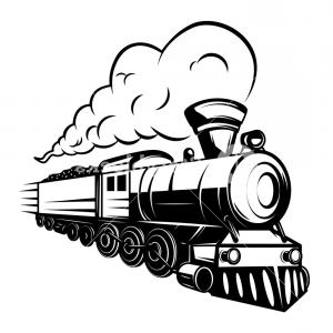 300x300 Stock Illustration Steam Train Locomotive Star Circle Sohadacouri