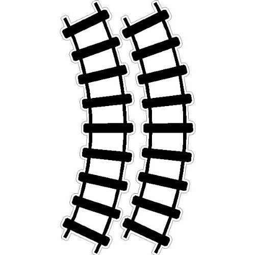 500x500 Peel And Stick Curved Train Tracks Stickers Decals Removable Wall