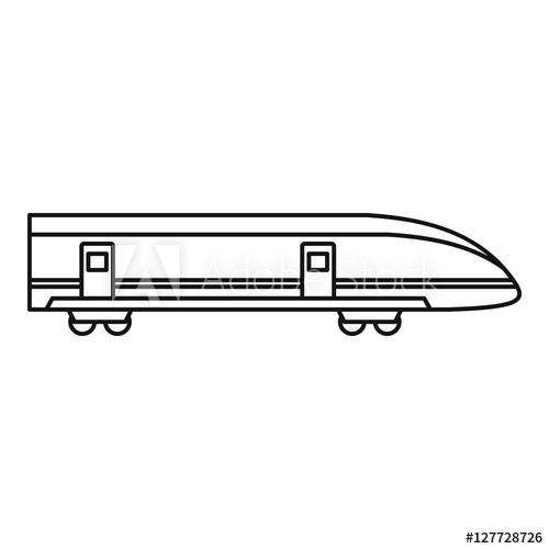 500x500 modern high speed tran outline illustration of high speed