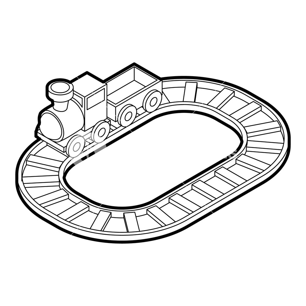 1000x1000 Toy Tran Outline Illustration Of Toy Train Vector Icon