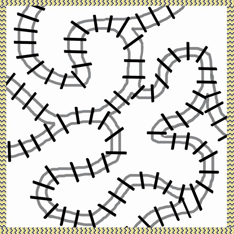 768x768 Elegant Train Tracks Drawing