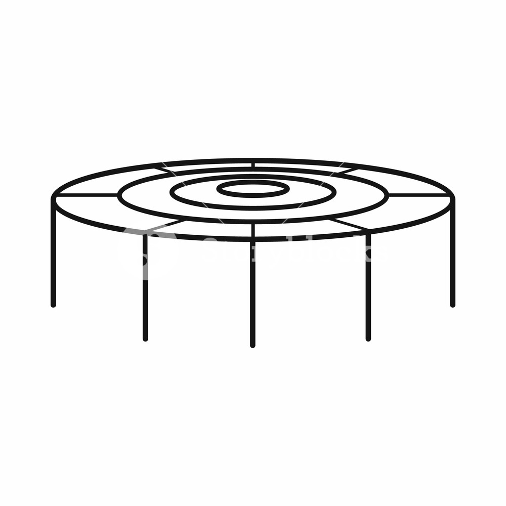 1000x1000 Trampoline Jumping Icon In Outline Style On A White Background