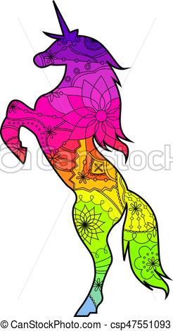 246x470 Unicorn With Transition Colors Vector