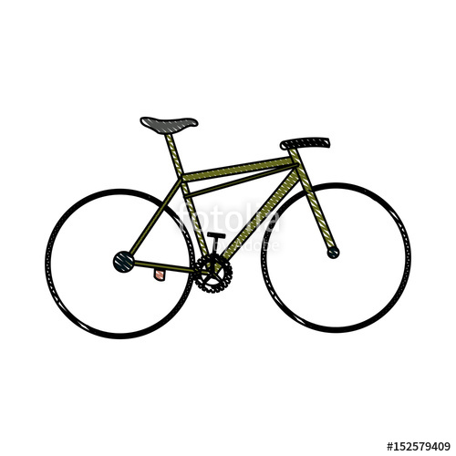 500x500 Drawing Bicycle Sport Transport Equipment Vector Illustration