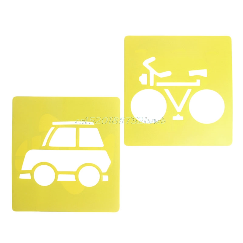 800x800 Children Transport Shaped Plastic Painting Drawing Template