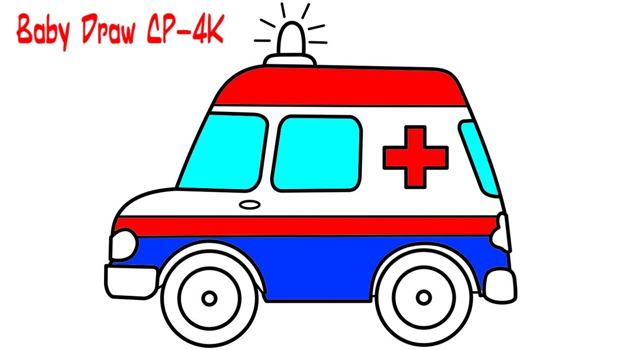 1280x720 Ambulance Transportation Drawing And Coloring Book How To Draw