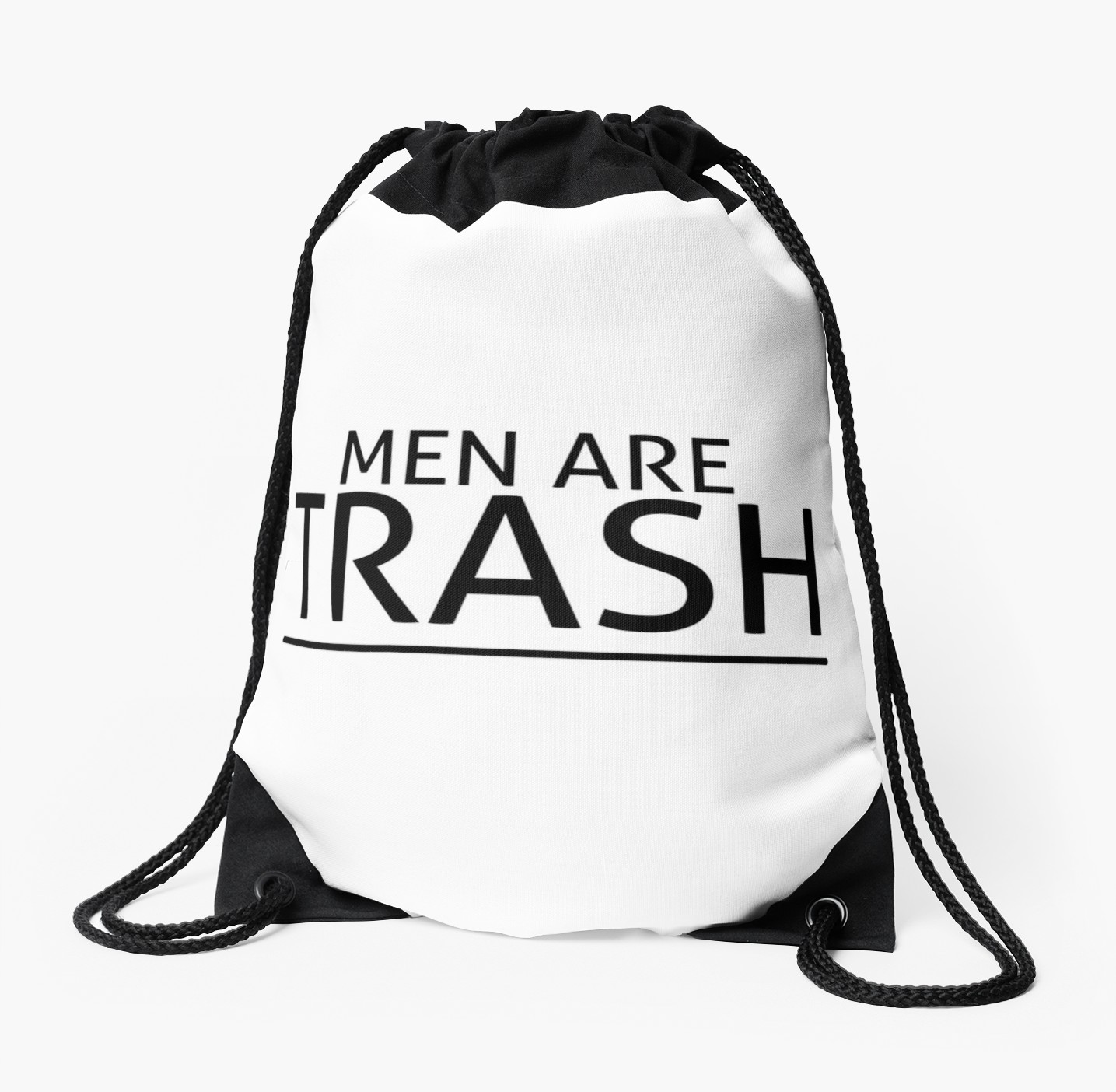 1435x1404 Men Are Trash Drawstring Bag