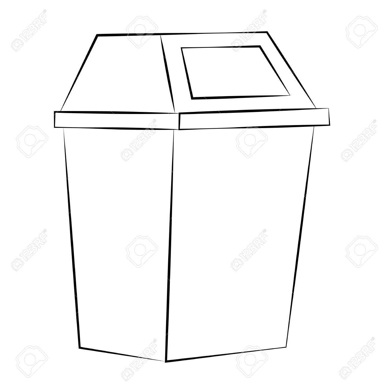 1300x1300 Trash Can Outline Clip Art