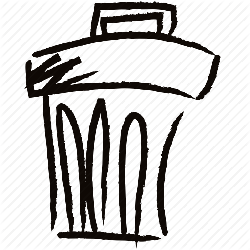 512x512 Bin, Delete, Drawn, Eliminate, Hand, Trash Icon