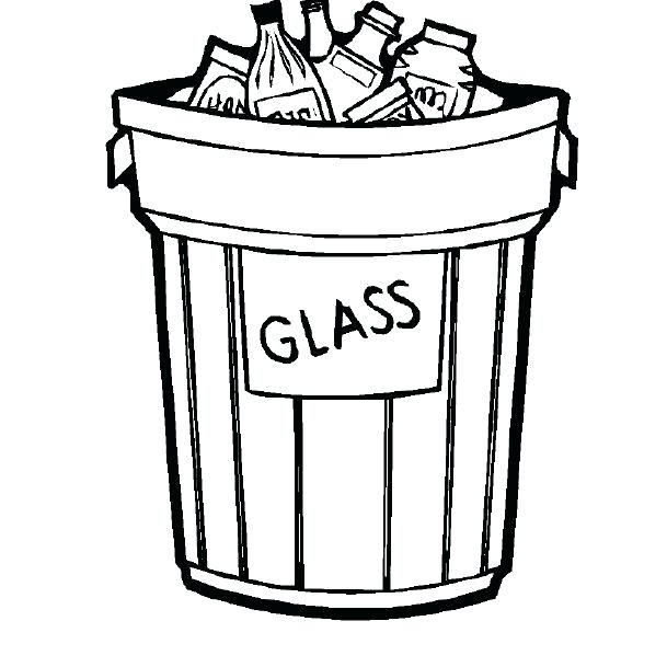 609x609 Printable Earth A Trash Can Full Of Glass Bottles Printable Earth