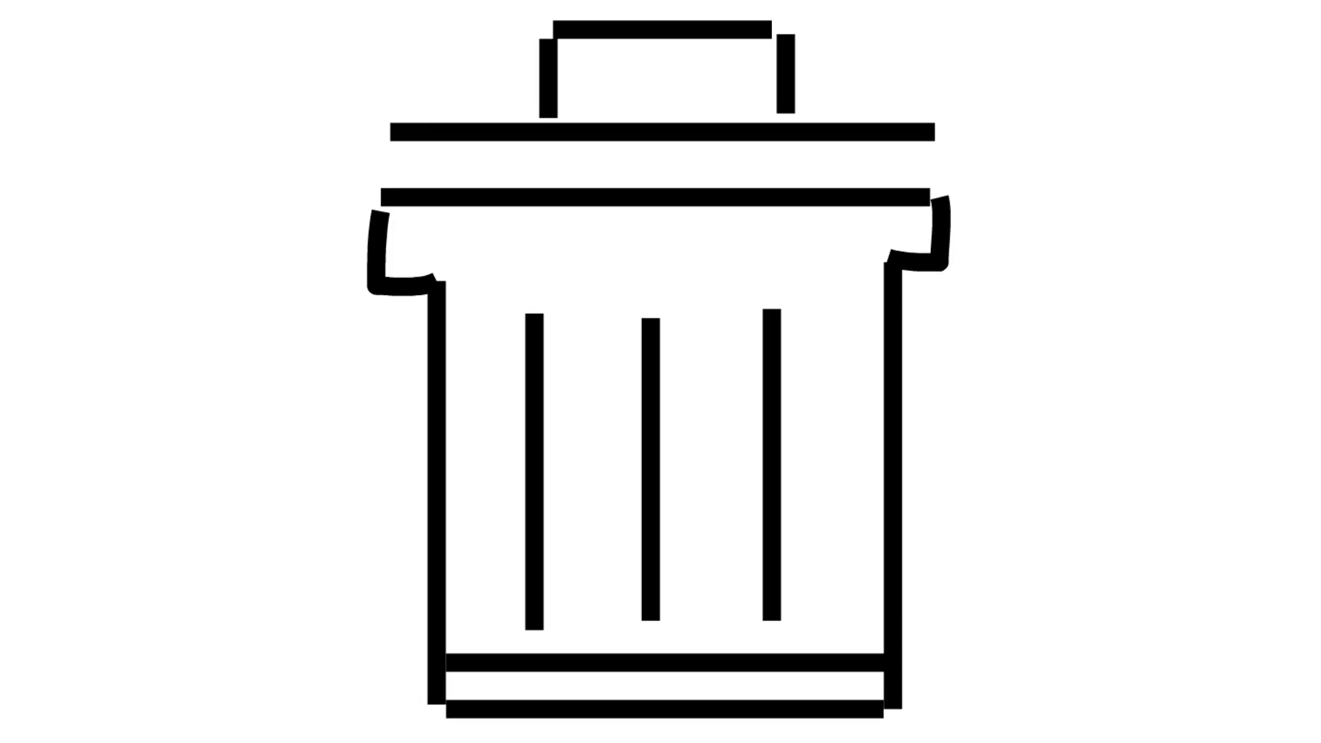1920x1080 Trash Bin Dustbin Line Drawing Illustration Animation