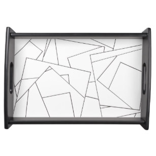 307x307 Black And White Drawing Serving Trays