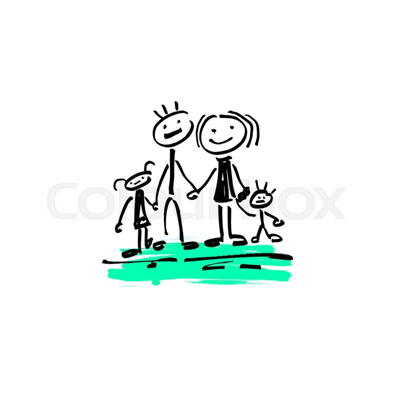 800x800 Hand Drawing Sketch Doodle Human Stick Stock Vector Colourbox