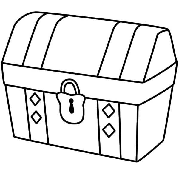 600x600 A Simple Drawing Of Locked Treasure Chest Coloring