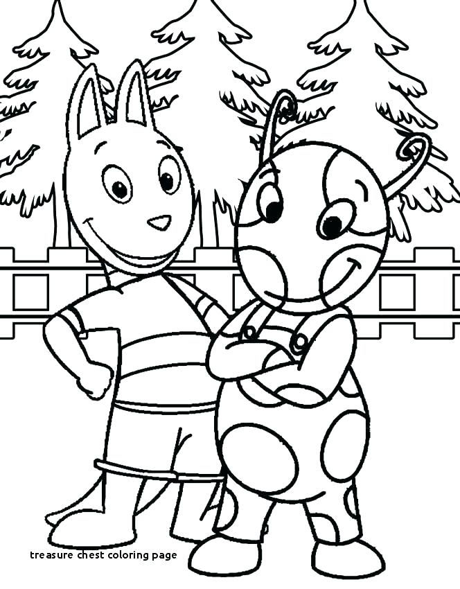 664x850 Coloring Pages Open Treasure Chest