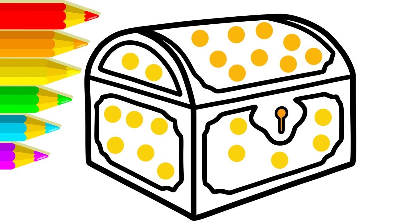 1280x720 Drawing Coloring Treasure Chest For Kids Coloring Pages