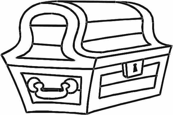 573x381 Treasure Chest Coloring Page