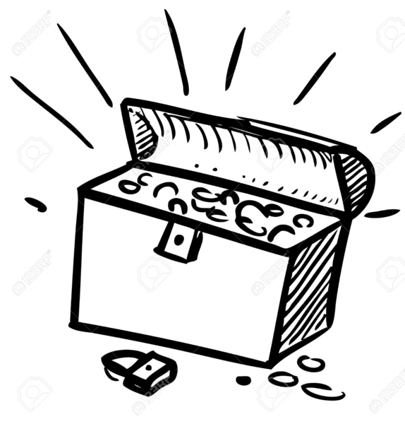 574x600 Clipart Treasure Chest Black White Clip Art Images