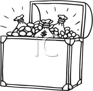 300x294 Pirate Treasure Chest Clipart Black And White