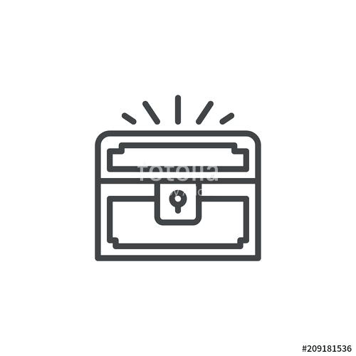 500x500 treasure chest outline treasure chest line art icon set logo