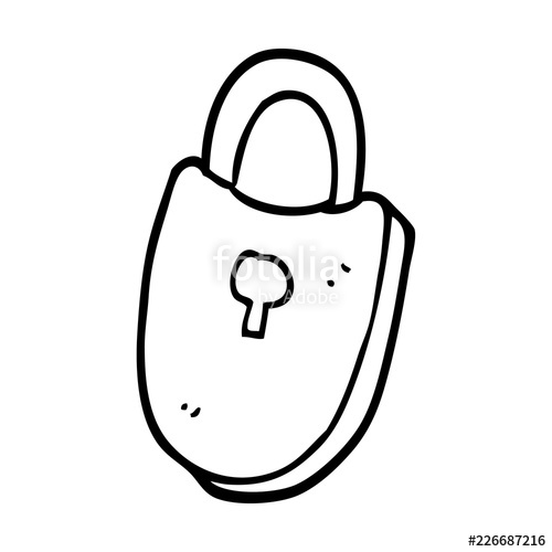 500x500 Line Drawing Cartoon Treasure Lock Stock Image And Royalty Free