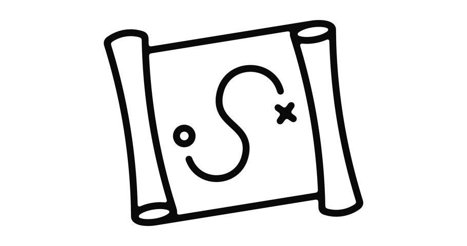 910x480 Treasure Map Outline Stock Video Footage