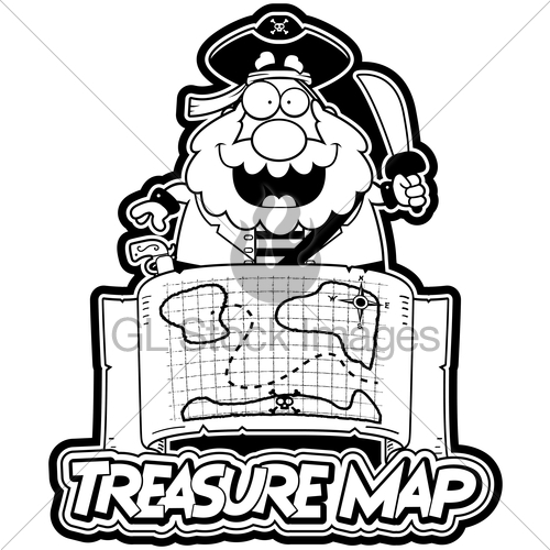 500x500 Cartoon Pirate Treasure Map Gl Stock Images