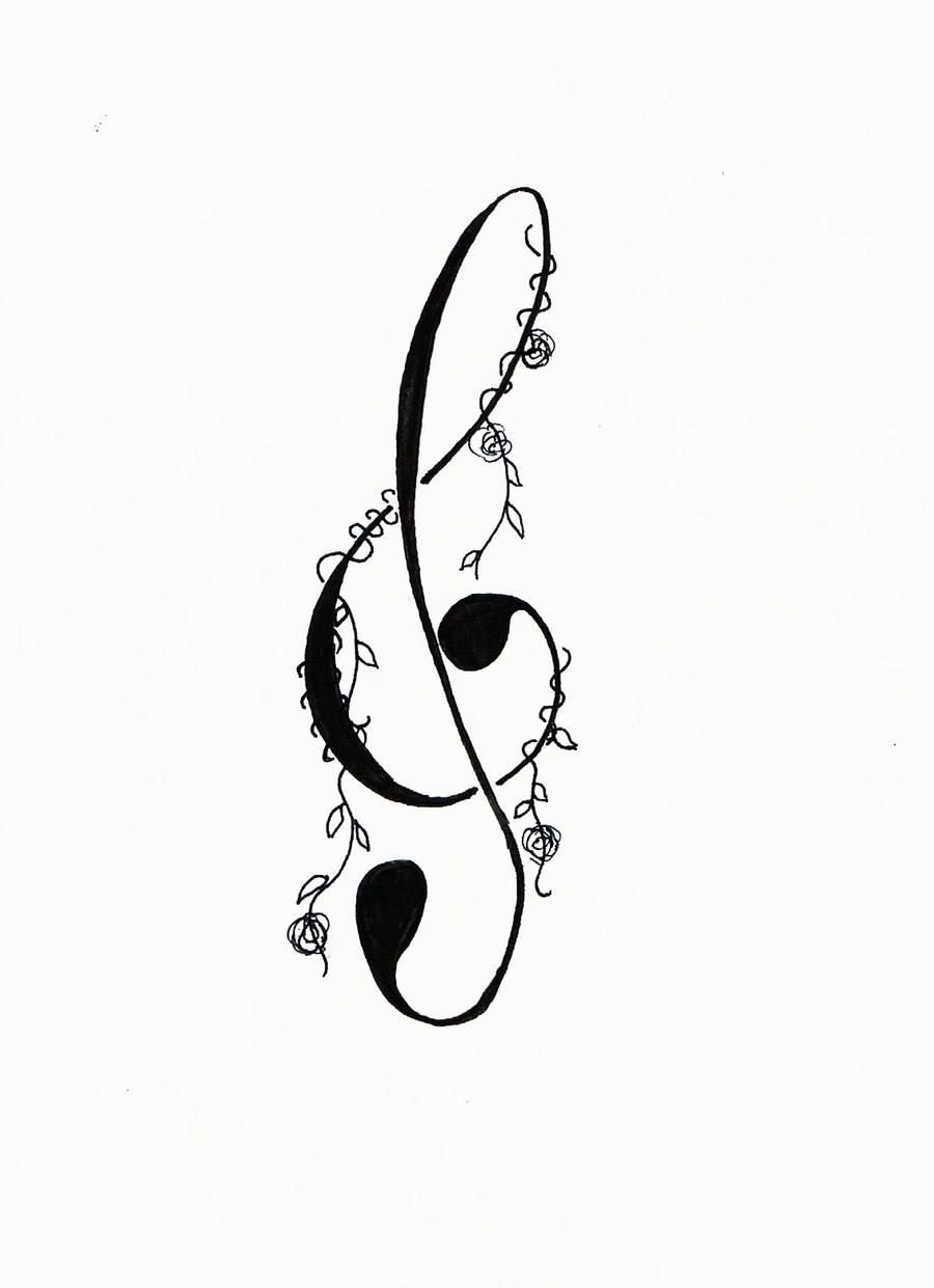900x1241 Treble Clef Tattoo Design