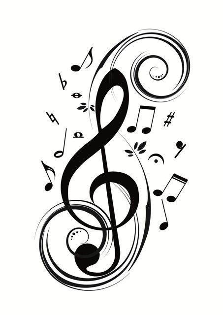 453x640 Fancy Treble Clef Designs