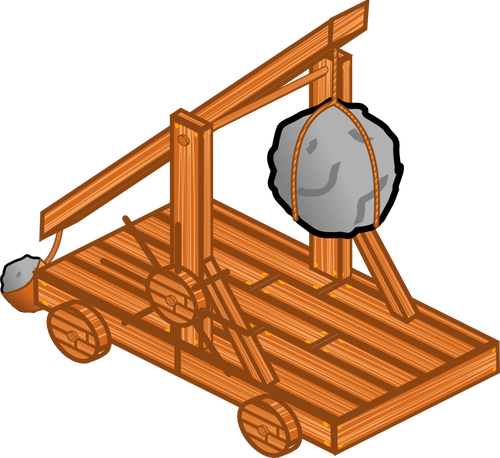 500x458 Trebuchet Vector Image