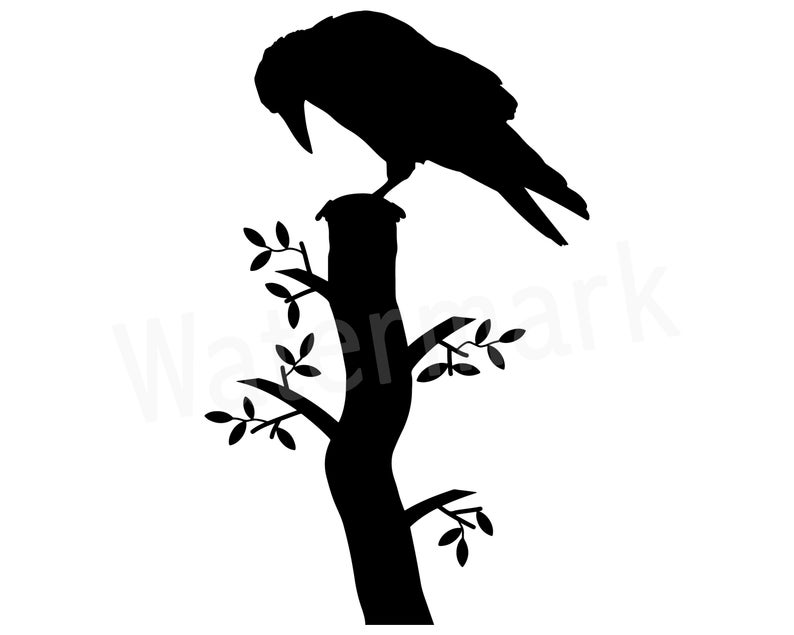 794x635 Bird In Tree Bird Wall Art Crow Sitting On Tree Bird Etsy