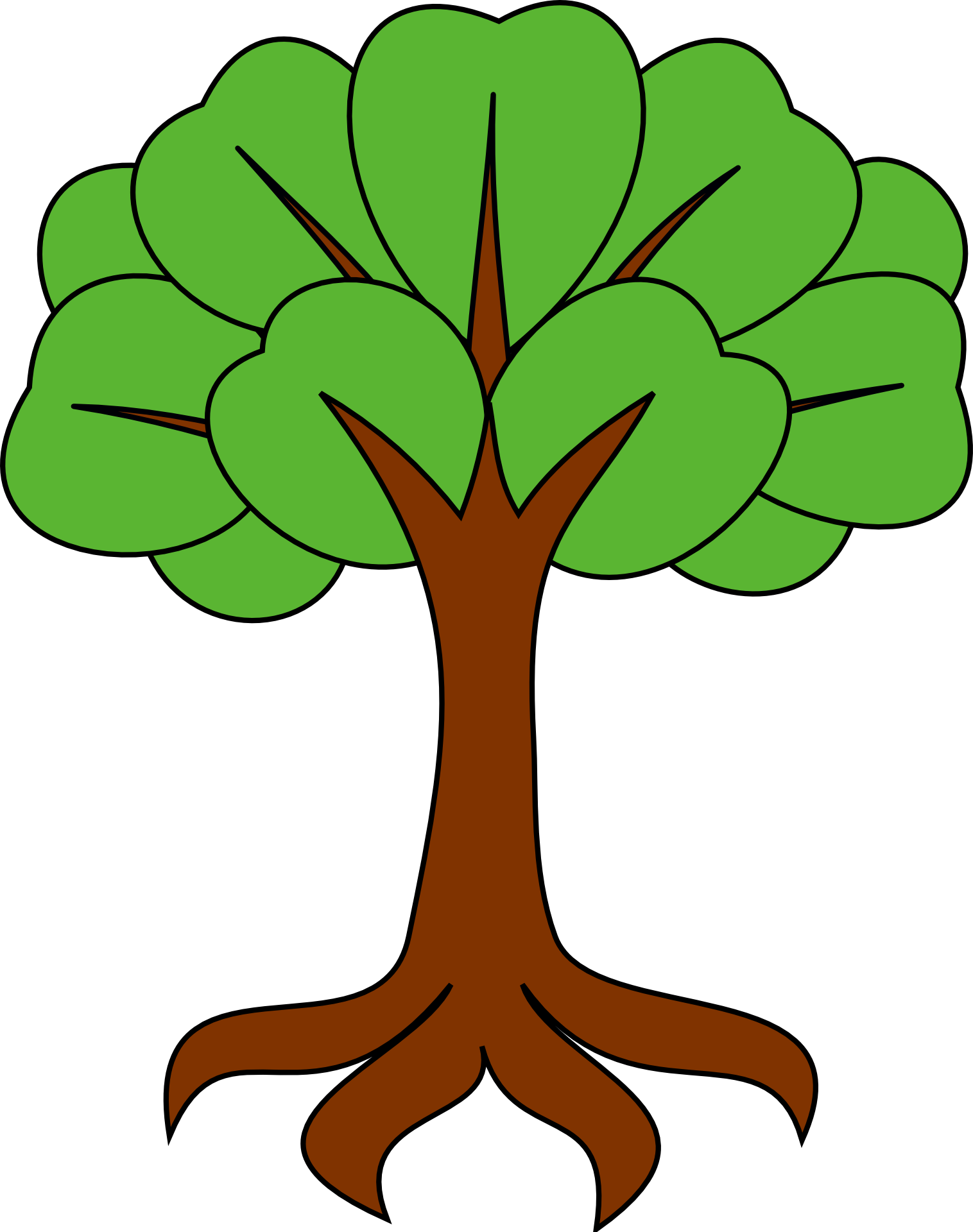 1516x1920 Drawing Of Heraldic Tree With Roots Free Image