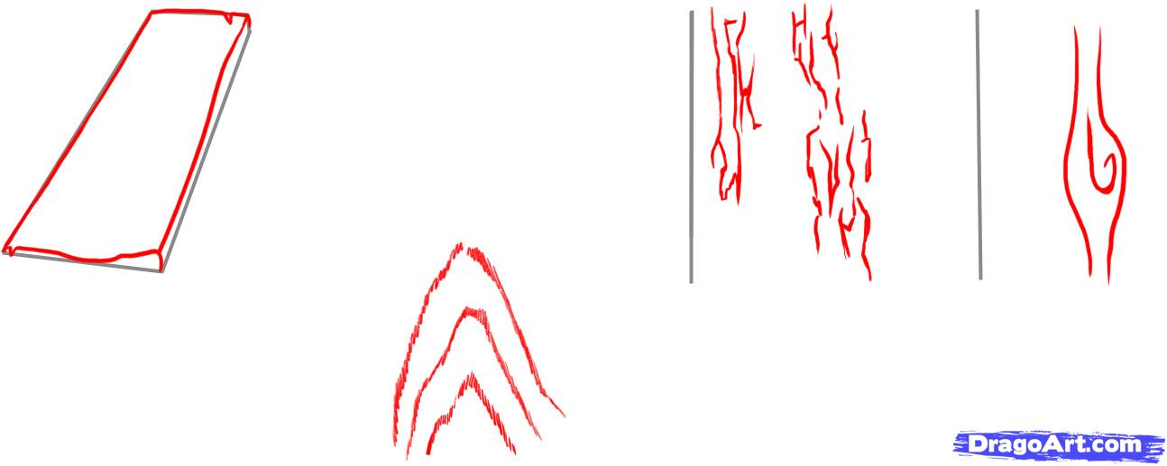 1294x517 How To Draw Wood, Step