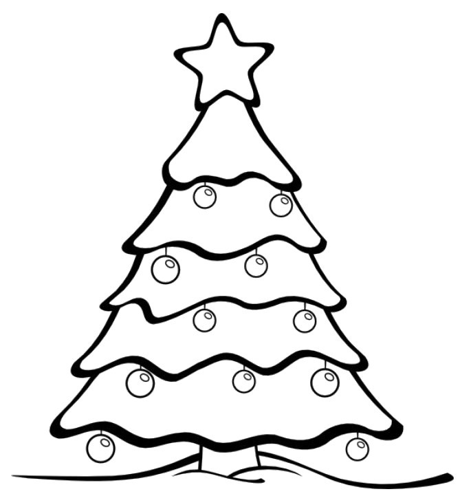 685x721 Christmas Tree Drawing Outline