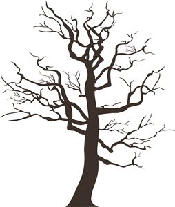254x300 Skeleton Tree Cutting Printable Silhouette Design