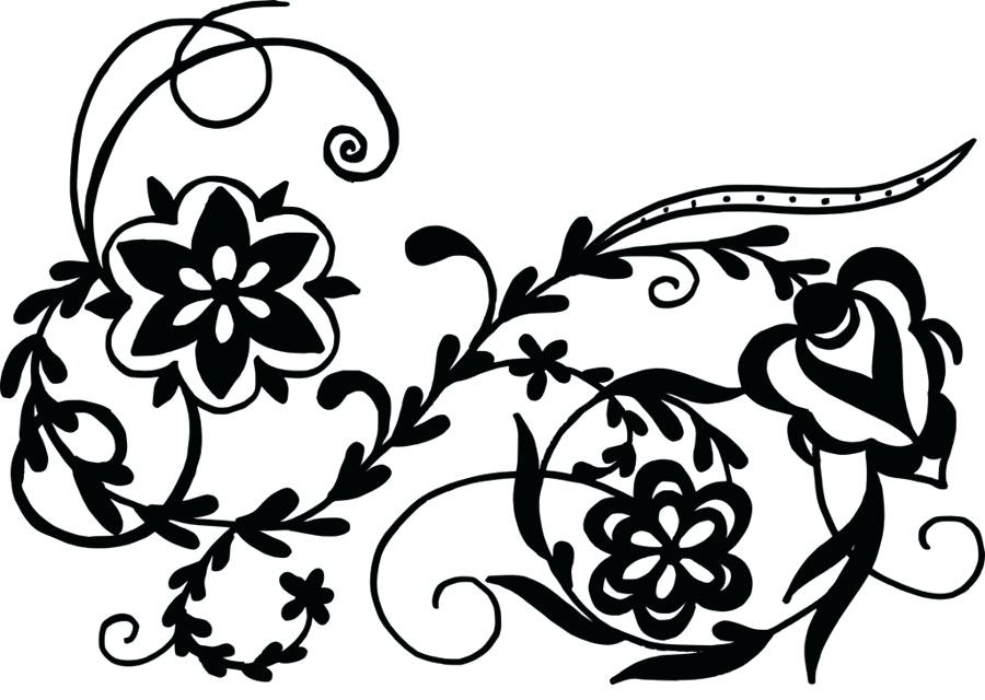 900x640 Black And White Ornaments Flower Art Drawing Floral Design Striped