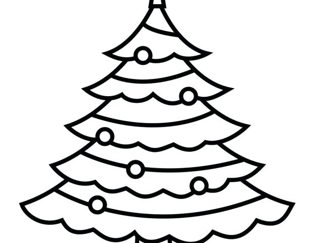640x480 Christmas Tree Drawing Outline Download
