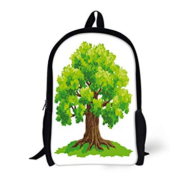 355x355 Pinbeam Backpack Travel Daypack Green Tree Drawing